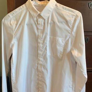 H&M boys white dress shirt color white size 11-12